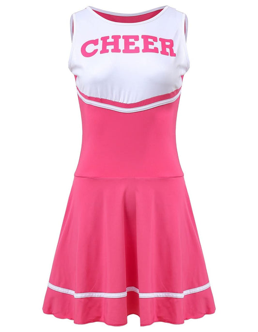 Cheerleader Costume Uniform - Women's Musical Dance Outfit with Multiple Colors Pink