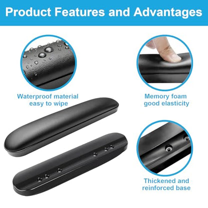 Cejiuga Wheelchair Armrest Pads, Premium Wheelchair Arm Pads, Wheelchair Armrest Replacement Accessories, Black (1 Pair) Compatible with All Brands(10-1/4")