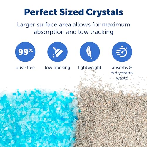 PetSafe ScoopFree Premium Crystal Cat Litter - Ultra-Absorbent Silica Universal Litterbox Crystals - Non-Clumping Odor Control - Fresh Scent - 8 lb Bag