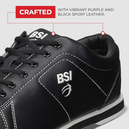 BSI Men’s 751 Classic Shoe - Lightweight Leather Bowling Shoes with Cushioned Support for Men, Black, 10.5