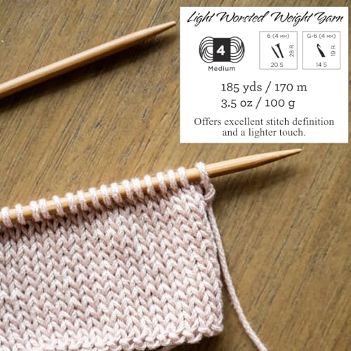 Lion Brand Yarn, 24/7 Cotton Mercerized Lightweight Yarn for Knitting, Crochet, and Crafts, Rose, 1 Pack, 185 Yards of Natural Fiber for Breathable Tops, Durable Bags, and Easy-Care Dish Cloths