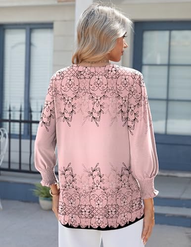 Zeagoo 3/4 Length Sleeve Shirts Trendy Tunic Tops for Women Spring Blouses Dressy Casual Work Tops for Women 2025 Tops XL