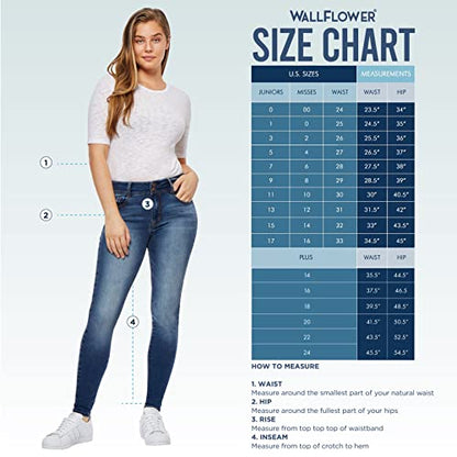 WallFlower Women's InstaStretch Luscious Curvy Bootcut Jeans, Jenna, 17
