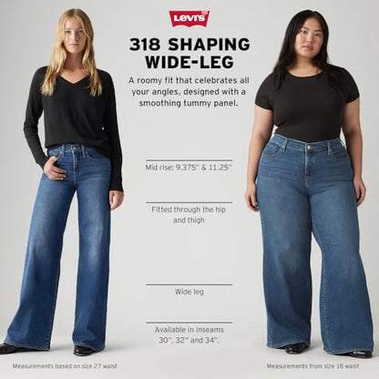 Levi's Women's 318 Shaping Wide-Leg Jeans (Also Available in Plus), (New) Clever Girl, 26