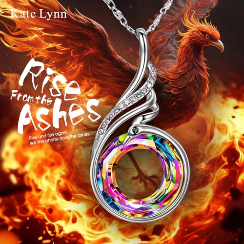 Kate Lynn Phoenix Necklace for Women Jewelry for Women Crystal Pendant Necklace Birthday Gifts for Women Unique Necklaces for Ladies Friends