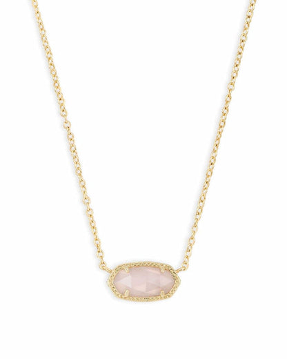 Kendra Scott Elisa Pendant Necklace - 14k Gold Plated Delicate Fashion Jewelry for Women GOLD - ROSE QUARTZ