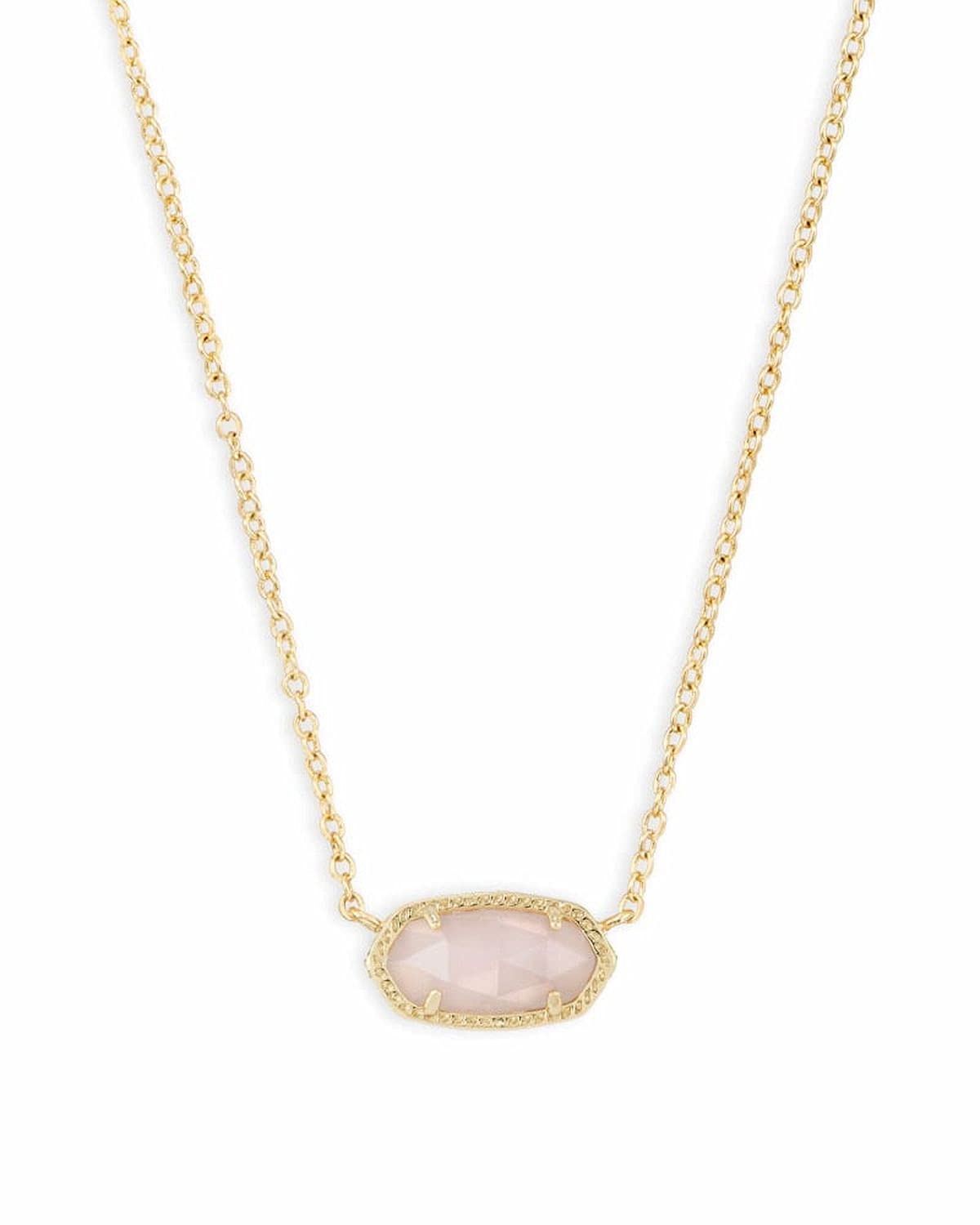 Kendra Scott Elisa Pendant Necklace - 14k Gold Plated Delicate Fashion Jewelry for Women GOLD - ROSE QUARTZ