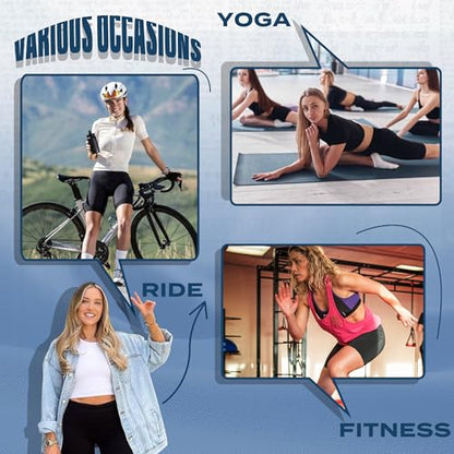 Sundwudu 4 Pack Biker Shorts for Women - 8” High Waist Tummy Control Summer Workout Shorts for Running Yoga Athletic