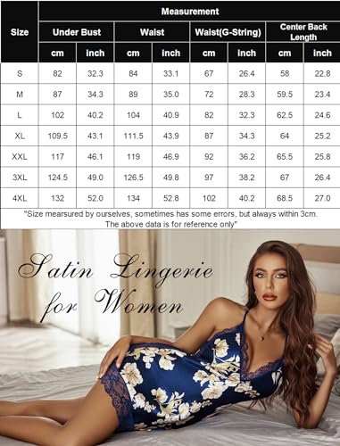 Avidlove Women Lingerie Satin Lace Chemise Nightgown Sexy Full Slips Sleepwear S4XL