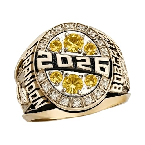 QHQPQ Class Rings for Men High School 925 Sterling Silver Graduation Ring Class of 2025 Gifts Graduation Jewelry Personalized University College Custom Ring Birthstone Rings Sizes 5-15