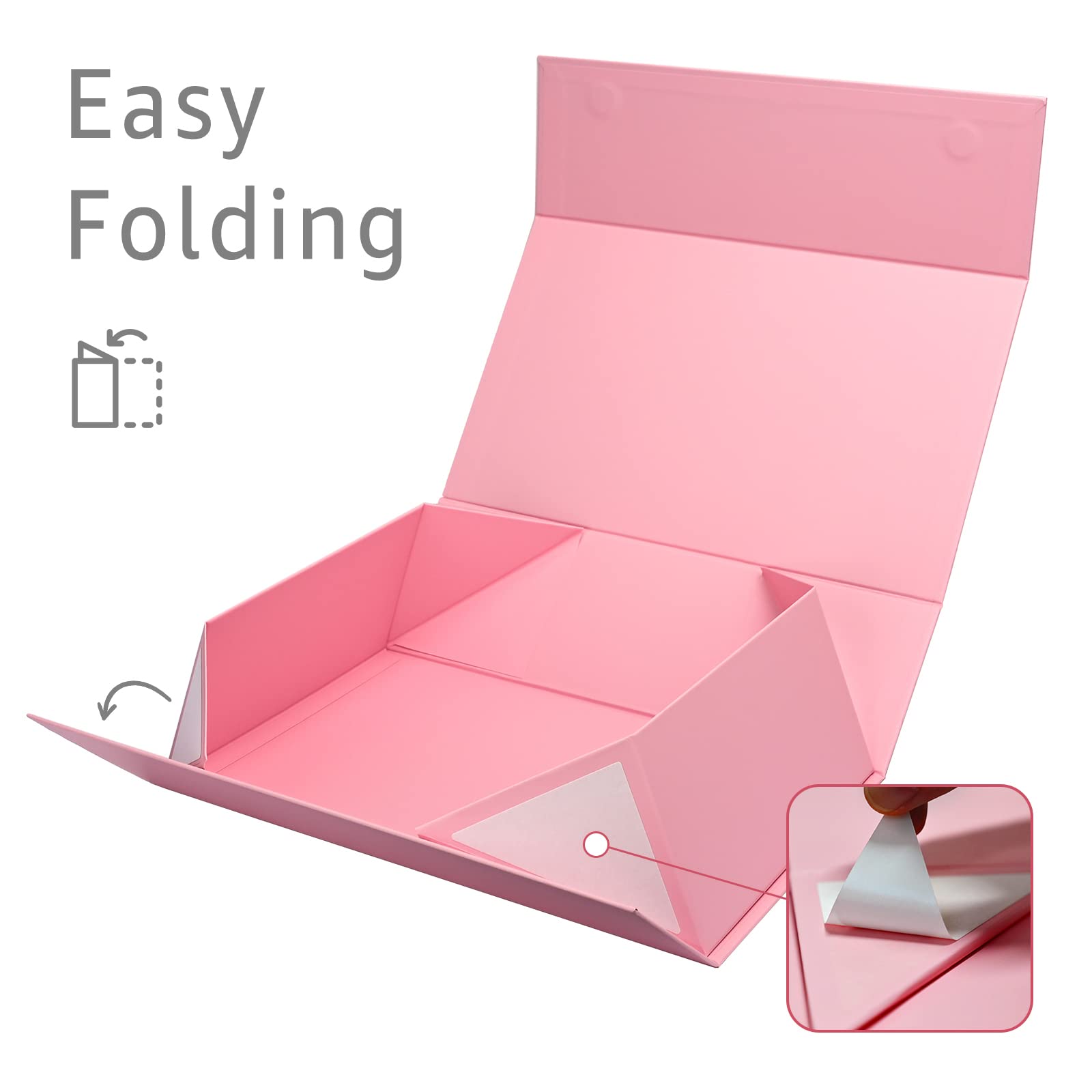 Gift Boxes with Lids 2 Pack - Magnetic Closure with Ribbon, Card, Filler & Sticker