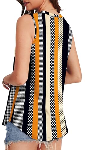 OFEEFAN Business Casual Outfits for Women Plus Size Plus Size Tank Tops for Women 3X Fashion Clothing Womens Summer Clothes 2025 Stripe Dot Print