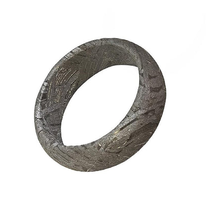 Handcrafted Meteorite Ring, 7.8mm Width, Natural Westenden Pattern, Altai Iron (Size: 9.5)