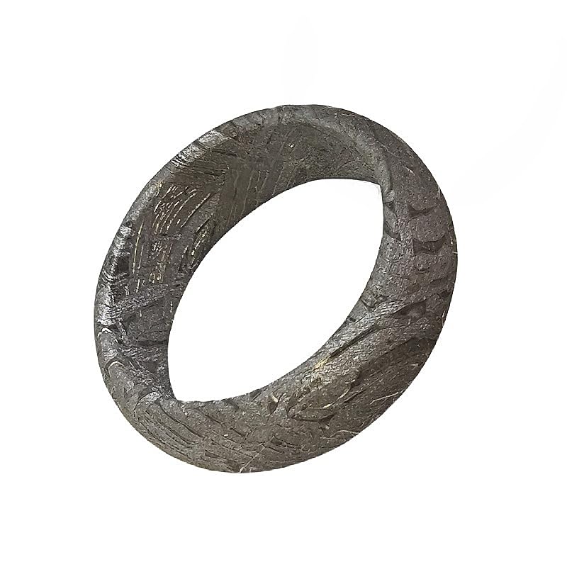 Handcrafted Meteorite Ring, 7.8mm Width, Natural Westenden Pattern, Altai Iron (Size: 9.5)