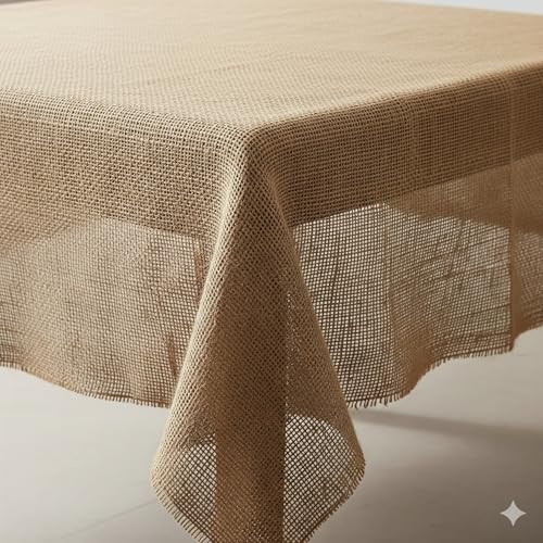 AAYU Brand Premium Burlap Fabric Squares | 40 Inch by 40-inches Square, Finished Edges Table Topper Eco-Friendly,Light Weave Great for Rustic Dining Table Setting 40" X 40"
