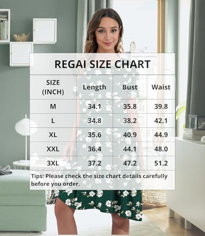 REGAI Womens Summer Dresses Casual Loose Tshirt Crew Neck Floral Short Sleeve Flowy Pockets Sundresses, Floral Black, M