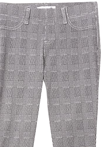 Amazon Essentials Women's Pull-On Mid Rise Stretchy Knit Jegging (Available in Plus Size), Black Grey Glen Plaid, Large