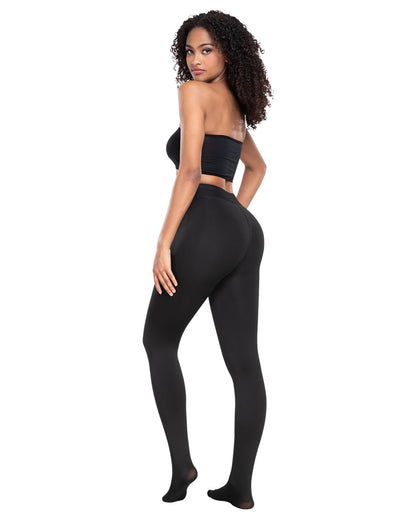 CHRLEISURE Women's Fleece Lined Tights - Fake Sheer Warm Pantyhose Thick Winter Leggings