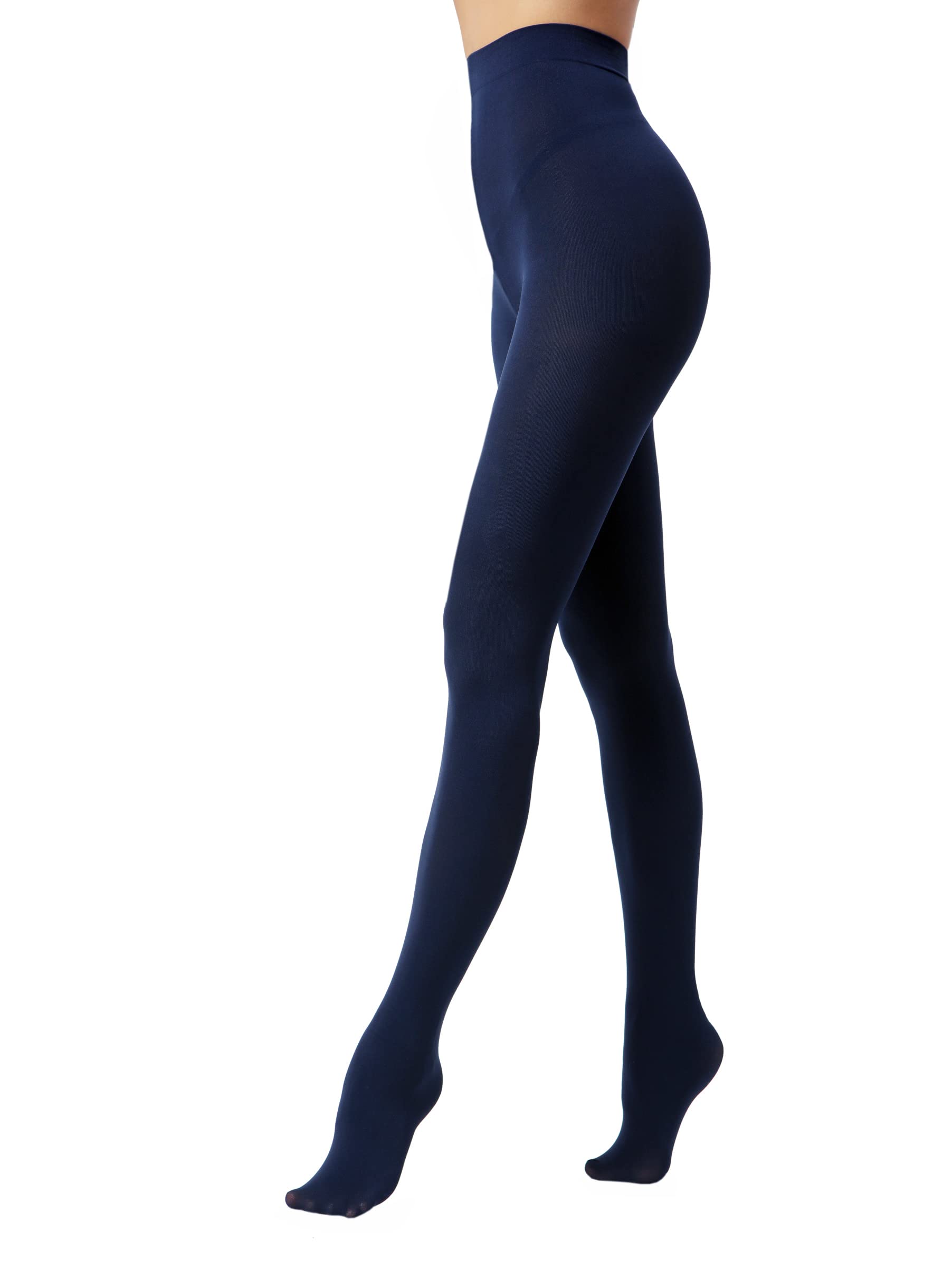 Women's 80 Den Opaque Tights - Soft Microfiber Pantyhose with 3D Stretch Technology