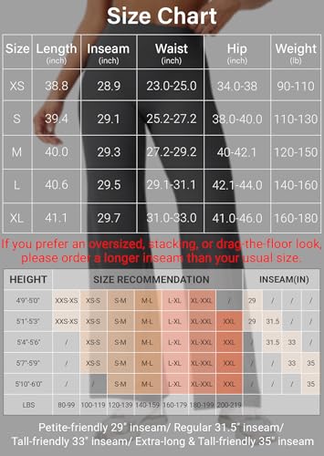 YEOREO Workout Leggings Womens No Front Seam Straight Leggings 29" High Waist Buttery Eddiy Gym Yoga Pants Black M
