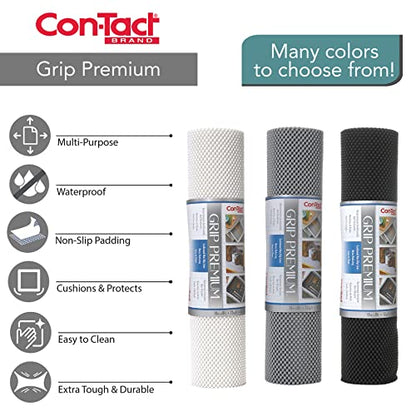 Con-Tact Brand Grip Premium Shelf Liner, Thick and Non-Adhesive Drawer Liner, Multi-Purpose and Easy to Use, 18" x 10', Black, Pack of 1