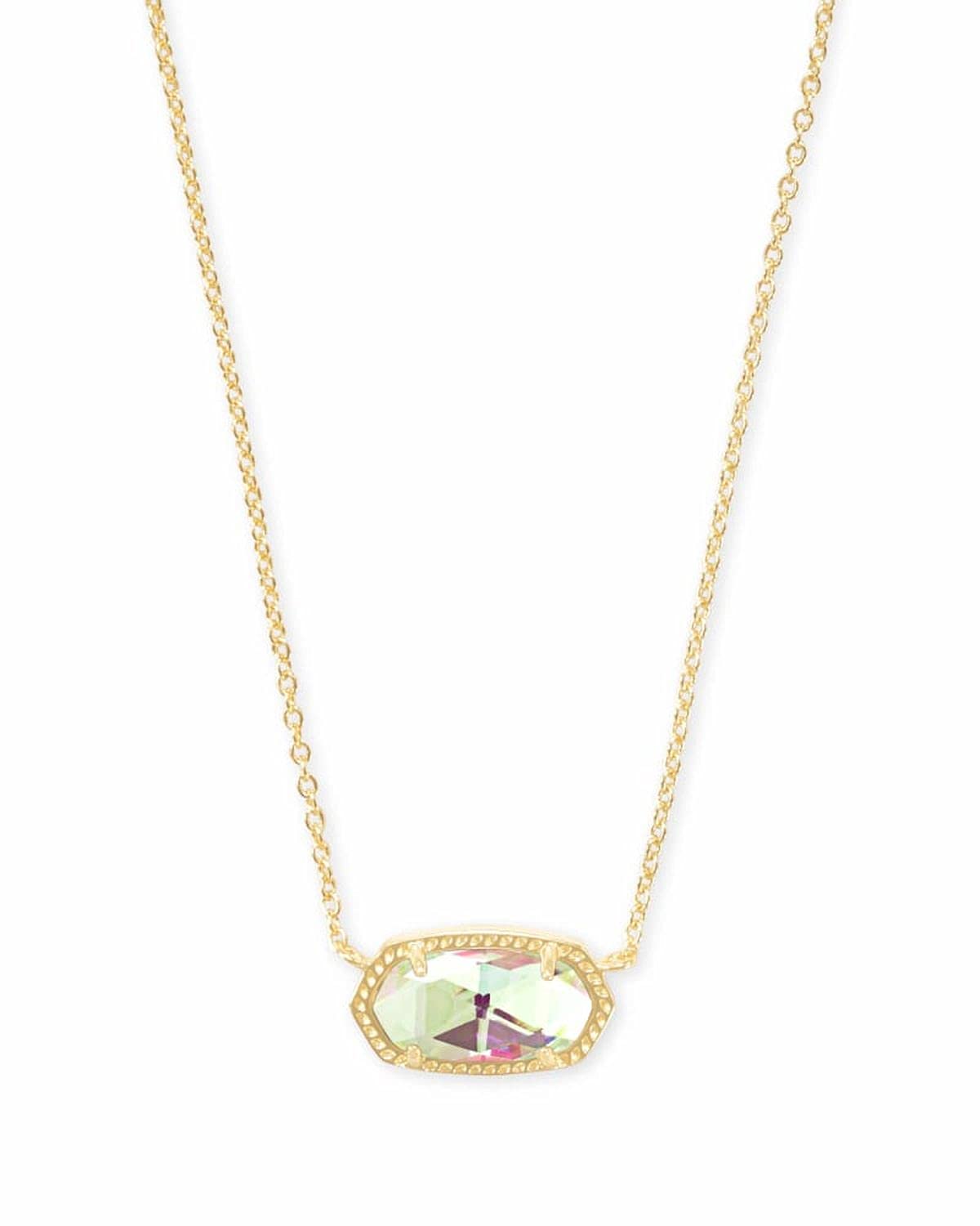 Kendra Scott Elisa Pendant Necklace - 14k Gold Plated Delicate Fashion Jewelry for Women GOLD - DICHROIC GLASS
