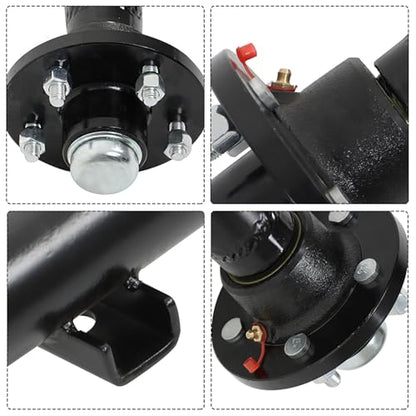 munirater 3500lbs 5x4.5 Bolt Pattern 89 Hub Face 74 Spring Center Trailer Axle U Bolt Kit