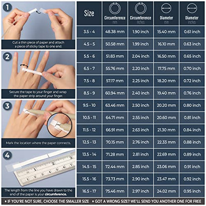 ThunderFit Unisex Silicone Wedding Rings, Rubber Engagement Bands 6mm Wide 1.65mm Thick - 1/2/3/4/5/6/7 Variety Multipack (Pack U - Size 8.5-9 (19.40mm))