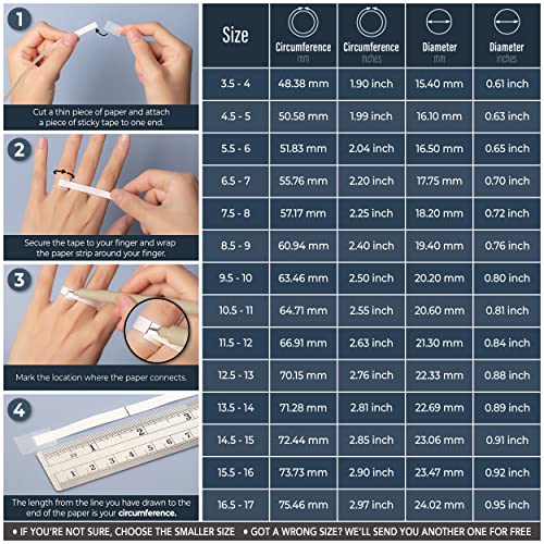 ThunderFit Unisex Silicone Wedding Rings, Rubber Engagement Bands 6mm Wide 1.65mm Thick - 1/2/3/4/5/6/7 Variety Multipack (Pack U - Size 8.5-9 (19.40mm))