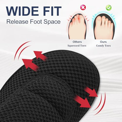 Scurtain Mens Walking Shoes Wide Width Diabetic Shoes for Men Elderly Seniors Adjustable Swollen Feet Neuropathy Orthopedic Edema Shoes Breathable Indoor Outdoor Slippers Size 13 Black