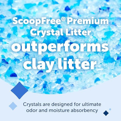 PetSafe ScoopFree Premium Crystal Cat Litter - Ultra-Absorbent Silica Universal Litterbox Crystals - Non-Clumping Odor Control - Fresh Scent - 8 lb Bag