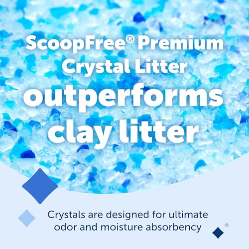 PetSafe ScoopFree Premium Crystal Cat Litter - Ultra-Absorbent Silica Universal Litterbox Crystals - Non-Clumping Odor Control - Fresh Scent - 8 lb Bag