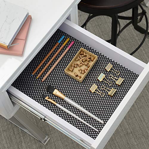 Con-Tact Brand Grip Premium Shelf Liner, Thick and Non-Adhesive Drawer Liner, Multi-Purpose and Easy to Use, 18" x 10', Black, Pack of 1