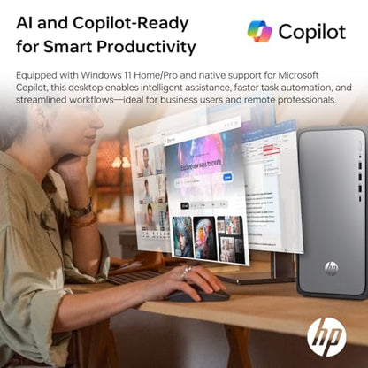 HP Envy Next Brand OmniDesk M02 Premium Business Desktop, i5-14400, 32GB DDR5, 1TB SSD, Wi-Fi 6, W11P, Wired KB & M, Copilot & AI-Ready, Support 3-Display & 4K, Bundle with ADATA 512GB External SSD