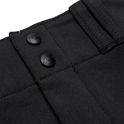 CHAMPRO Women's Tournament Traditional Low-Rise Polyester Softball Pant, Small, Black