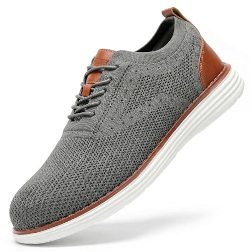 Furuian Steel Toe Shoes for Men Safety Shoes for Men Casual Dress Work Sneakers Lightweight Steel Toe Work Sneakers Comfortable Safety Tennis Oxfords Dark Grey