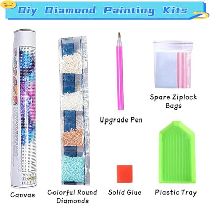 Accompany Wind Shoe Shop Diamond Art Kits for Adults, 5D Diamond Painting Kits for Beginners,DIY Round Full Drill Diamonds Gem Art Crafts for Home Wall Decor Gifts 14x14 Inch