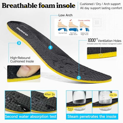 Taquco Slip Resistant Work Shoes for Men Slip On Sneakers Black Non Slip Work Shoes Water Resistant Nonslip Work Shoe Lightweight Zapatos de Trabajo para Hombres (Black,10.5)