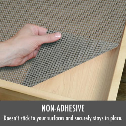 Con-Tact Brand Beaded Grip Durable Non-Adhesive Non-Slip Shelf and Drawer Liner, 12" x 20', Cool Gray