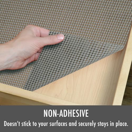 Con-Tact Brand Beaded Grip Durable Non-Adhesive Non-Slip Shelf and Drawer Liner, 12" x 20', Cool Gray