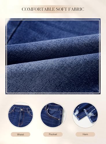 SHEWIN High Waisted Jeans for Women Skinny Fit Shaping Stretchy Jeans Trendy Raw Hem Denim Pants for Women 2026 Dirty Blue Size 4