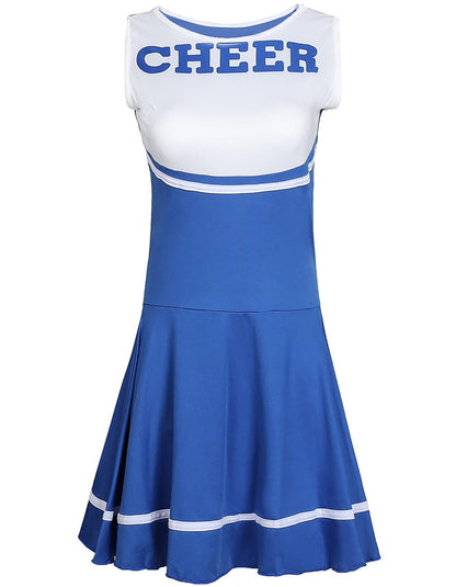 Cheerleader Costume Uniform - Women's Musical Dance Outfit with Multiple Colors Blue