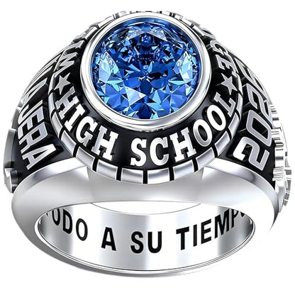 PhaedraOona Personalized Class Rings S925 - Custom Men Women Birthstone Graduation Ring Perfect High School Graduation Gift for 2026