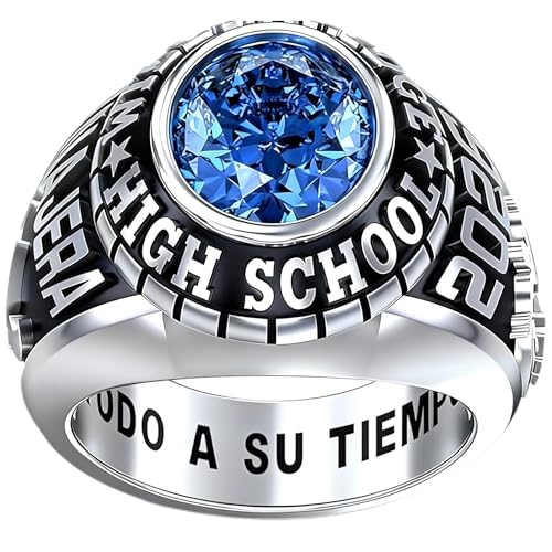PhaedraOona Personalized Class Rings S925 - Custom Men Women Birthstone Graduation Ring Perfect High School Graduation Gift for 2026