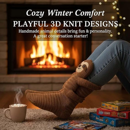 Cute Animal Socks for Women - Plush Long Stocking Socks with 3D Designs