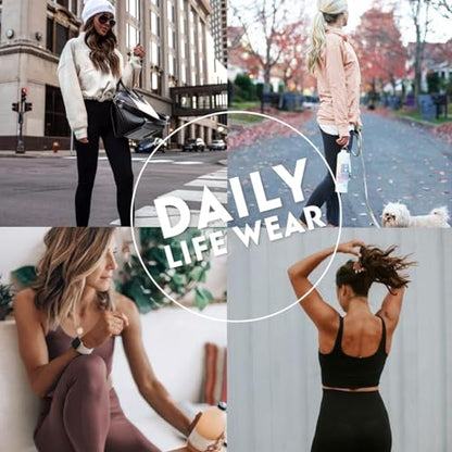 4 Pack Leggings for Women Butt Lift High Waisted Tummy Control No See-Through Yoga Pants Workout Running Leggings