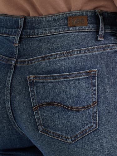 Lee Women's Ultra Lux Comfort with Flex Motion Straight Leg Jean, Royal Chakra, 12 Short