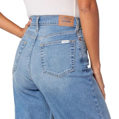 Levi Strauss Signature Gold Women's Heritage High-Rise Loose Straight Jeans Stretch Denim (Also Available in Plus Size), (New) Luna, 12