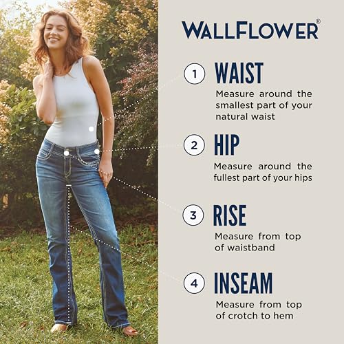 WallFlower Women's InstaStretch Luscious Curvy Bootcut Jeans, Basil, 11