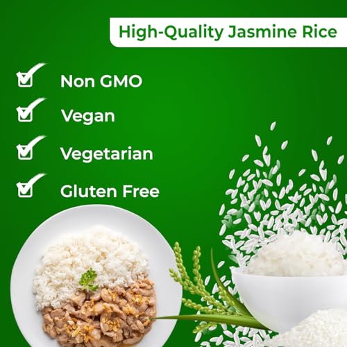 25 Pounds (LBS) Premium Thai Hom Mali Jasmine Rice | Endorsed By Pro Chefs | Four Elephants Brand | DIY Friendly Cooking Instructions Packaging